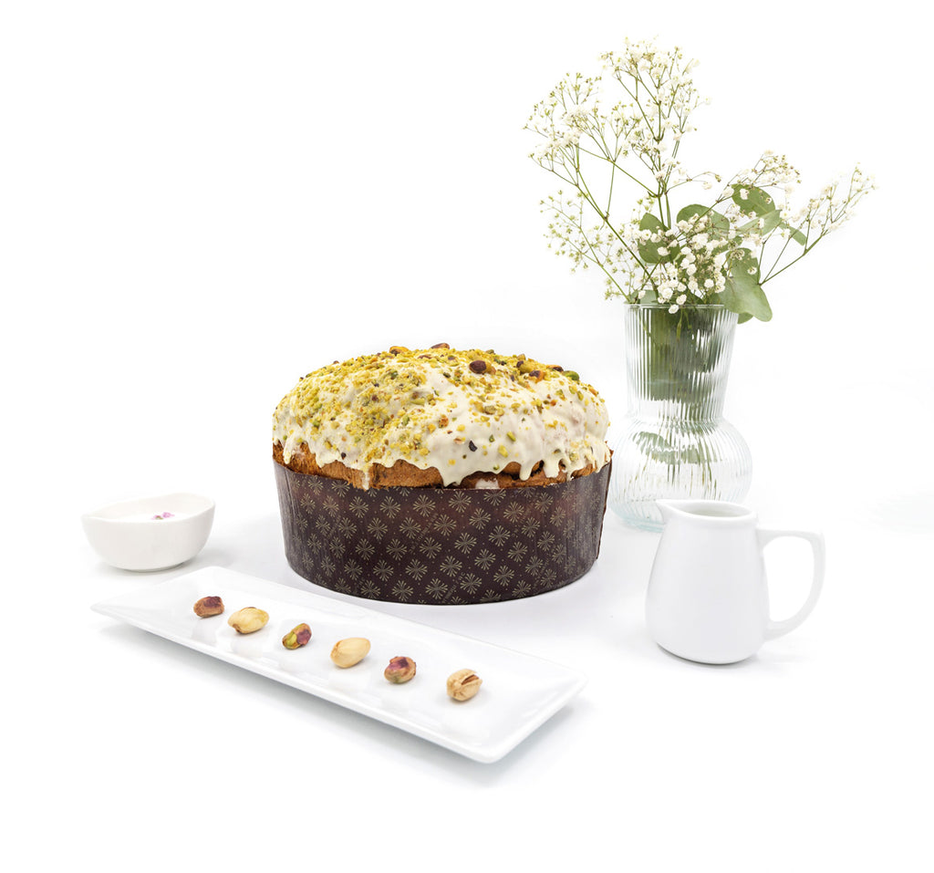 Panettone artigianale al Pistacchio con latte e burro di bufala campana da 1Kg
