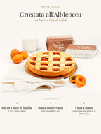 Crostata all'albicocca con burro e latte di bufala Tenuta Agrilat – burro e latte di bufala, senza conservanti, fatta a mano